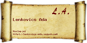 Lenkovics Ada névjegykártya